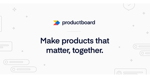 Productboard logo and tag line on white background