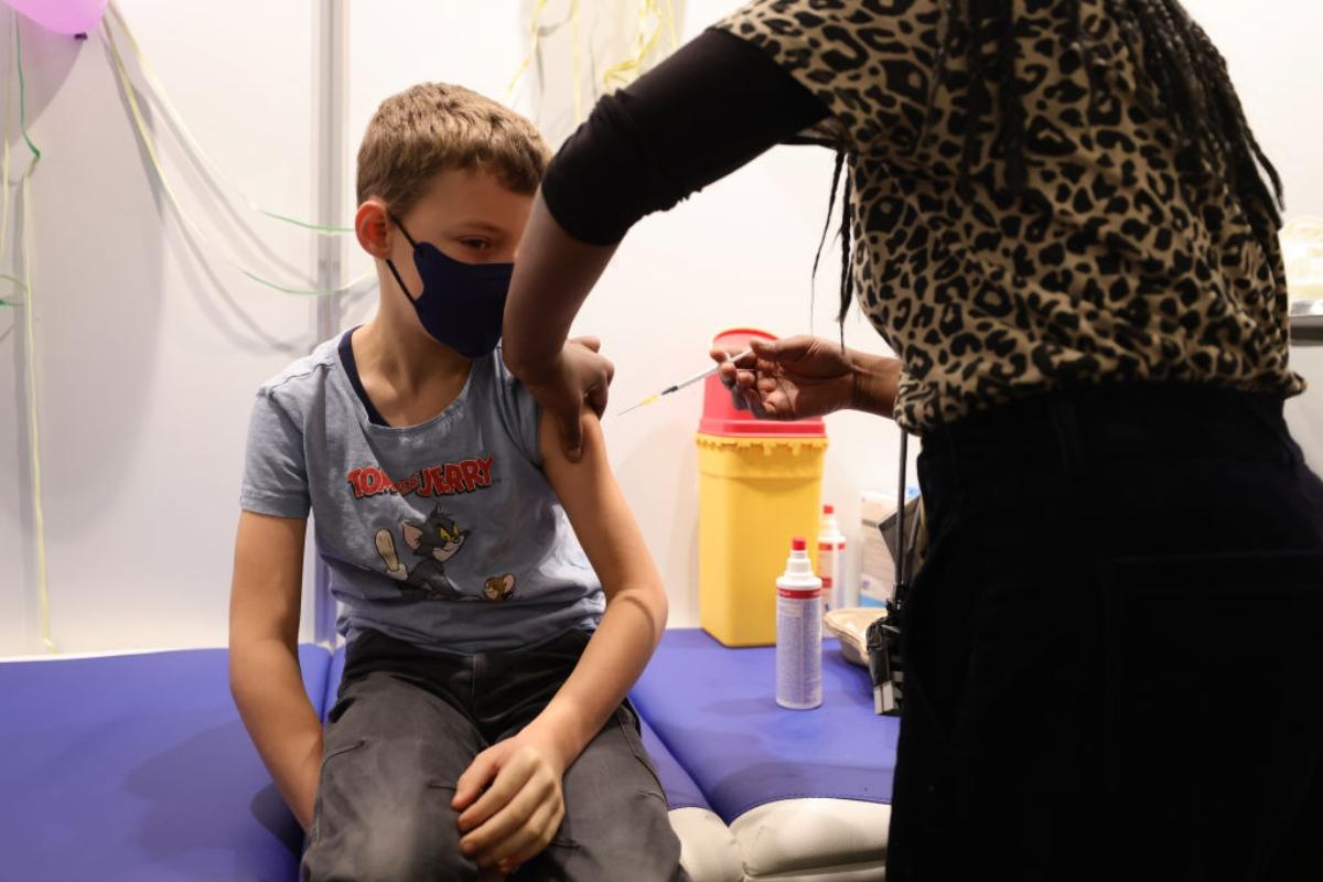 Child getting a COVID-19 vaccine