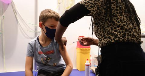 Child getting a COVID-19 vaccine