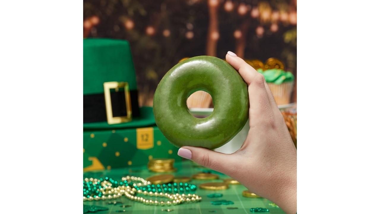 Krispy Kreme St. Patrick's Day green glazed donut