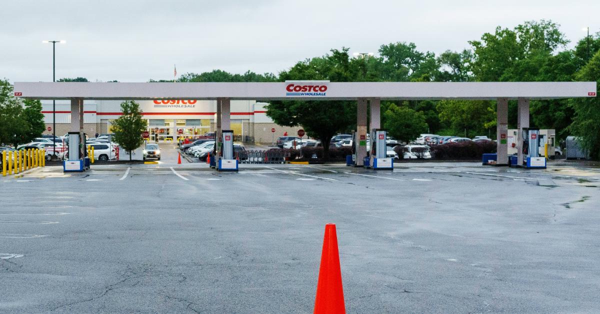 An empty Costco gas station.