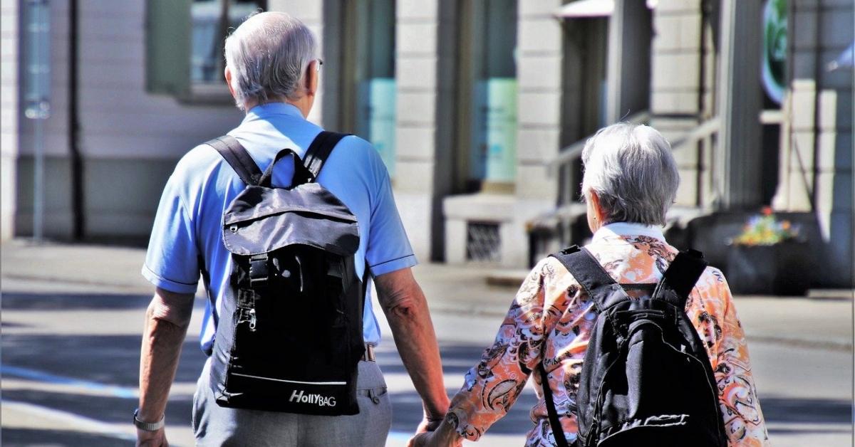 Senior citizens walking