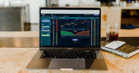 Laptop with data on the screen