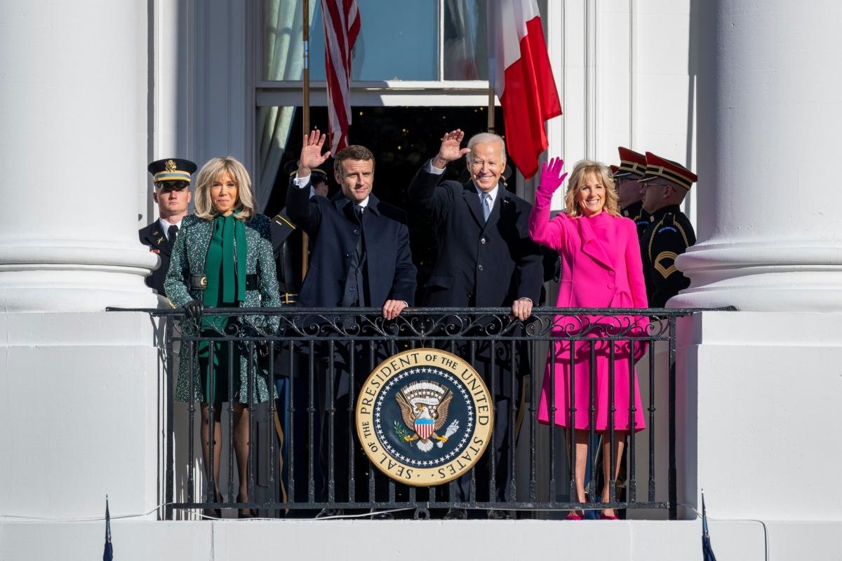 The Macrons and the Bidens during the French leader's state visit to the U.S. 