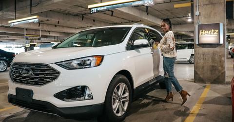 A Hertz rental car