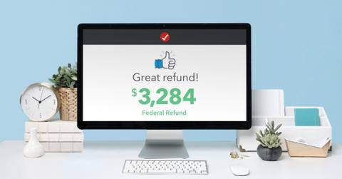 Tax refund displayed on monitor