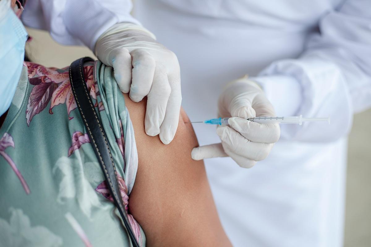 Person getting a COVID-19 vaccine