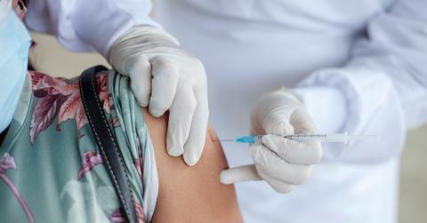 Person getting a COVID-19 vaccine