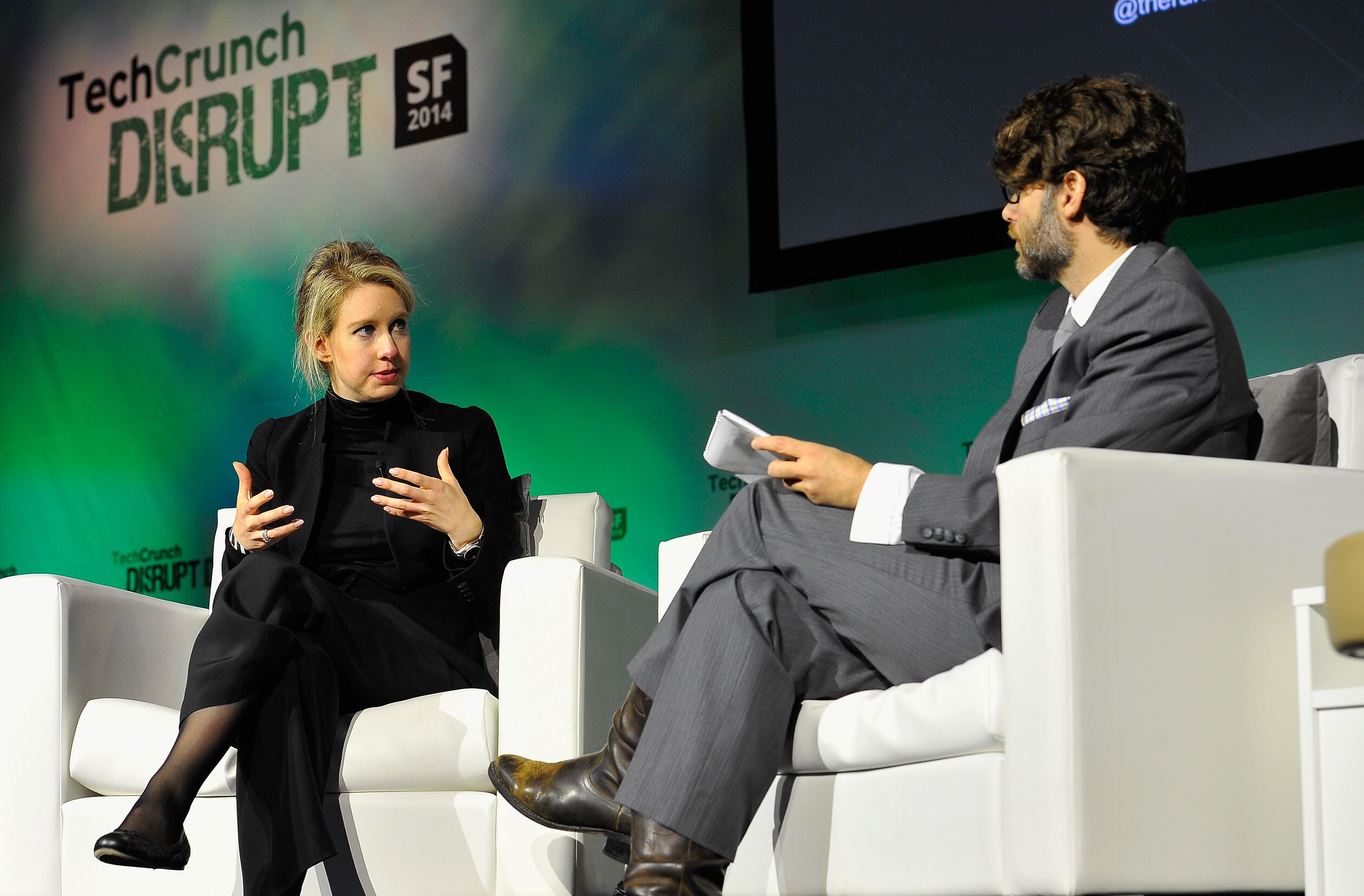 Elizabeth Holmes speaking about Theranos before it closed down