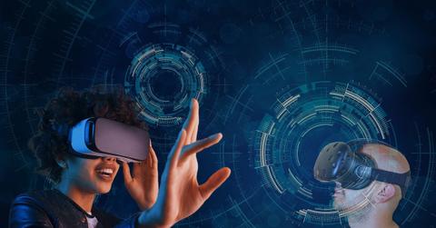 Vrtual reality metaverse graphic