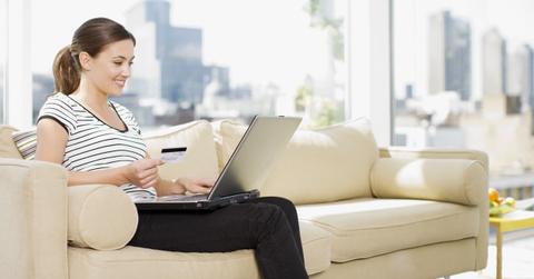 A woman impulse buying online