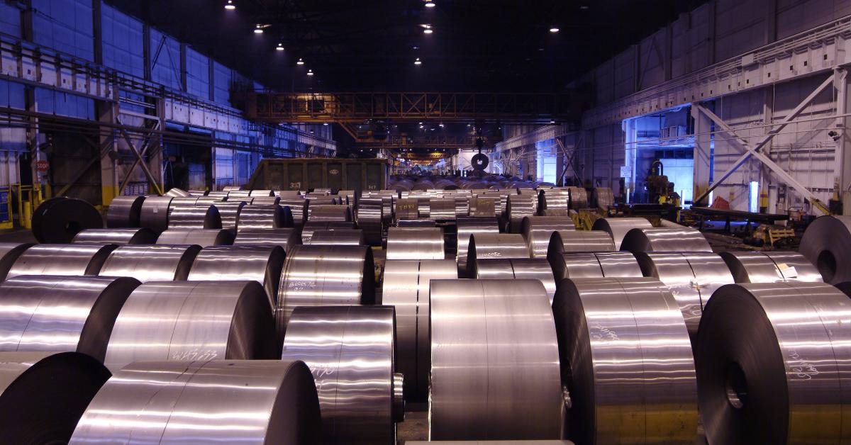 Steel coils at a X plant