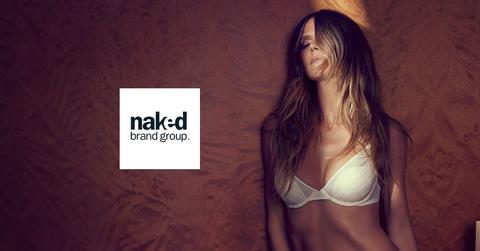 Image of woman in lingerie with Naked Brand Group logo overtop