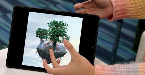 Metaverse image on an iPad screen