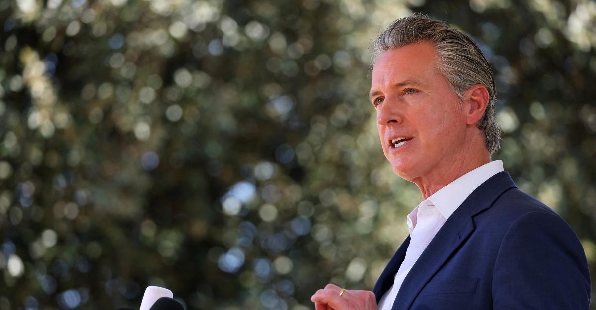 Gavin Newsom speaks at a press conference