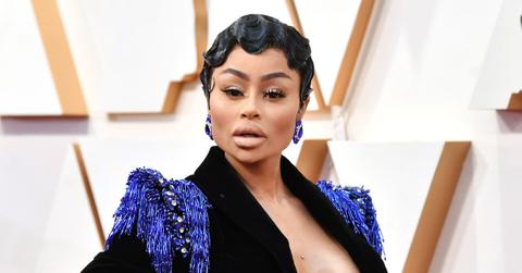 Reality star Blac Chyna, also known as Angela White, posing on the 2020 Oscars red carpet.