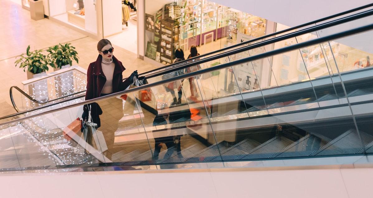 Shopper in mall