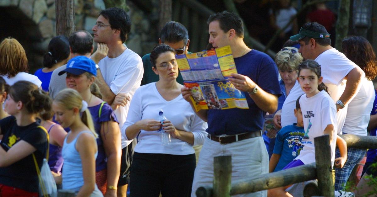 Guests waiting in line at Disney World.