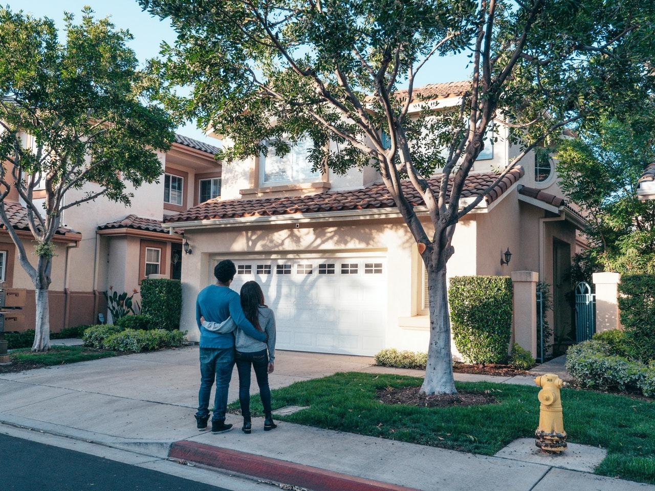 Couple looking at a home