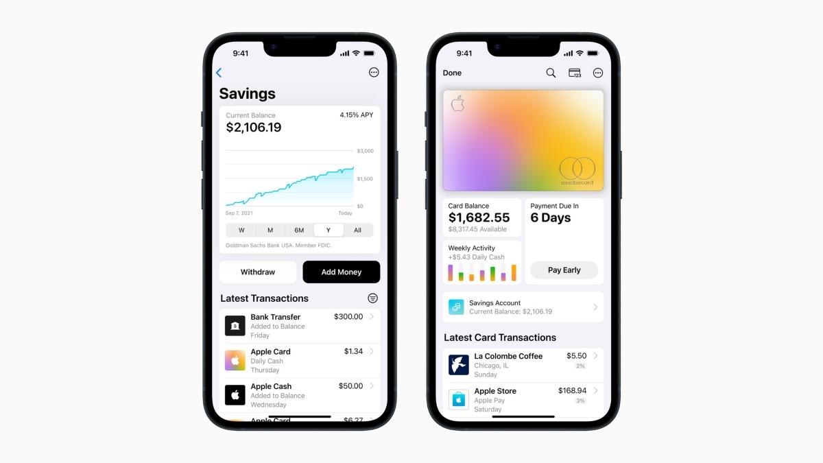 Apple Savings accounts on two iPhones