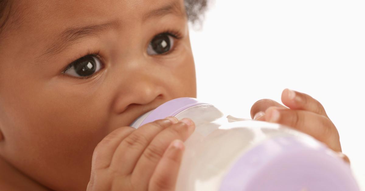 baby drinking formula