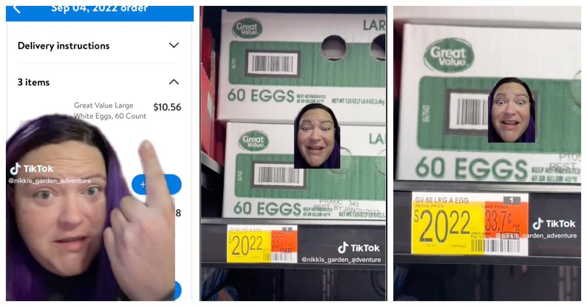 TikToker exposes Walmart for high egg prices