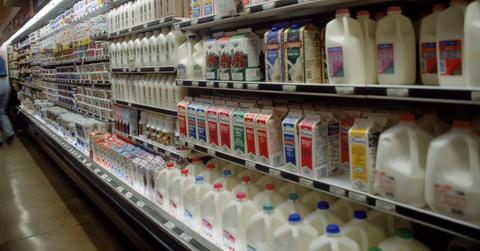 Milk at a grocery store