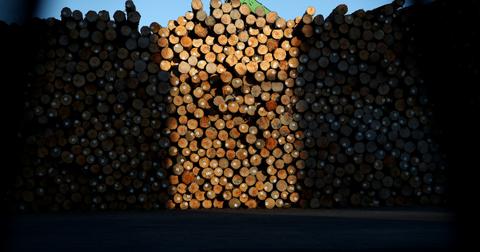 Large stack of lumber