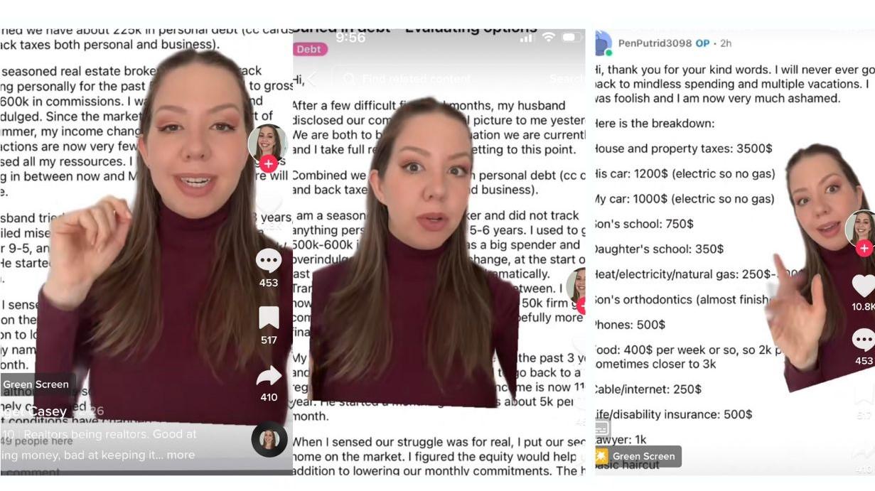 TikToker Bridgie Casey discusses a realtor's post she found on Reddit 