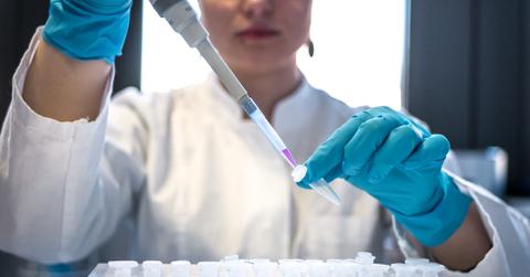 Lab person with samples