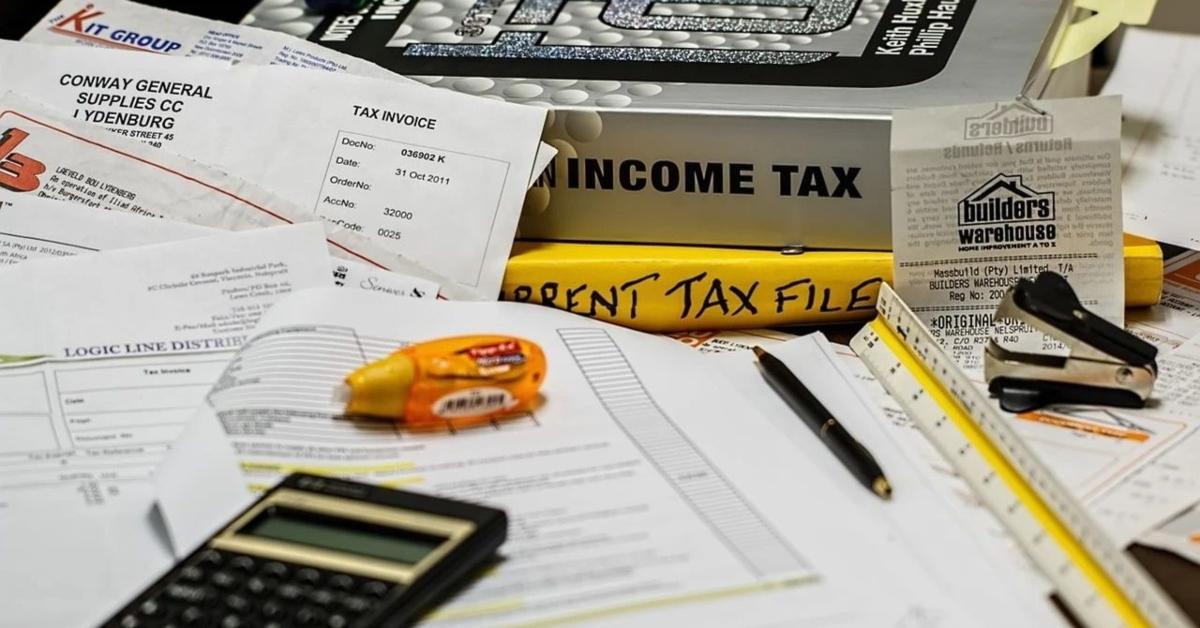 Tax paperwork on a desk