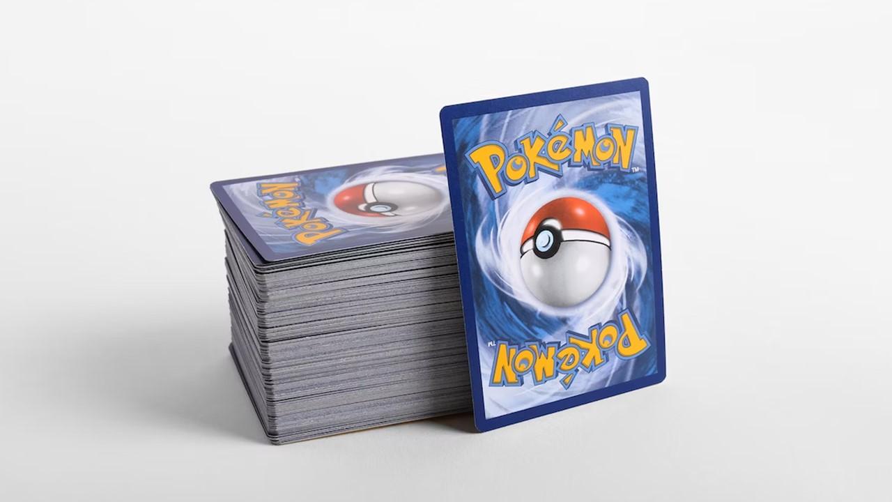 A stack of Pokémon cards