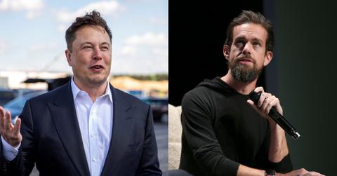Elon Musk (left) and Jack Dorsey (right)