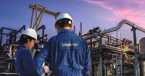 Schlumberger workers in uniform