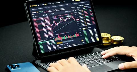 A person trading on a crypto exchange