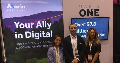 A Marin Software conference display