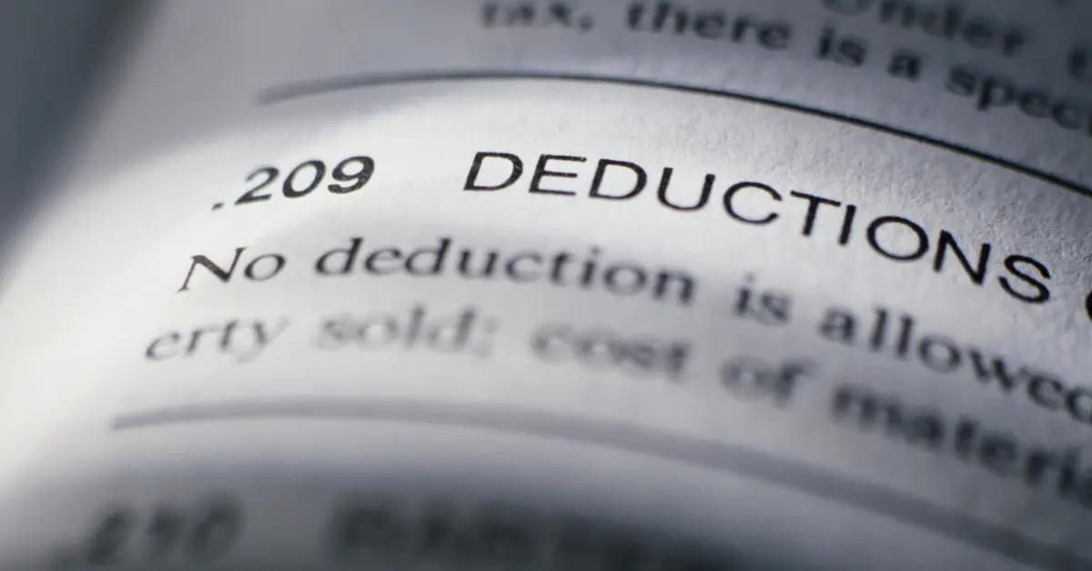 The definition of tax deductions written out in tax guidelines.