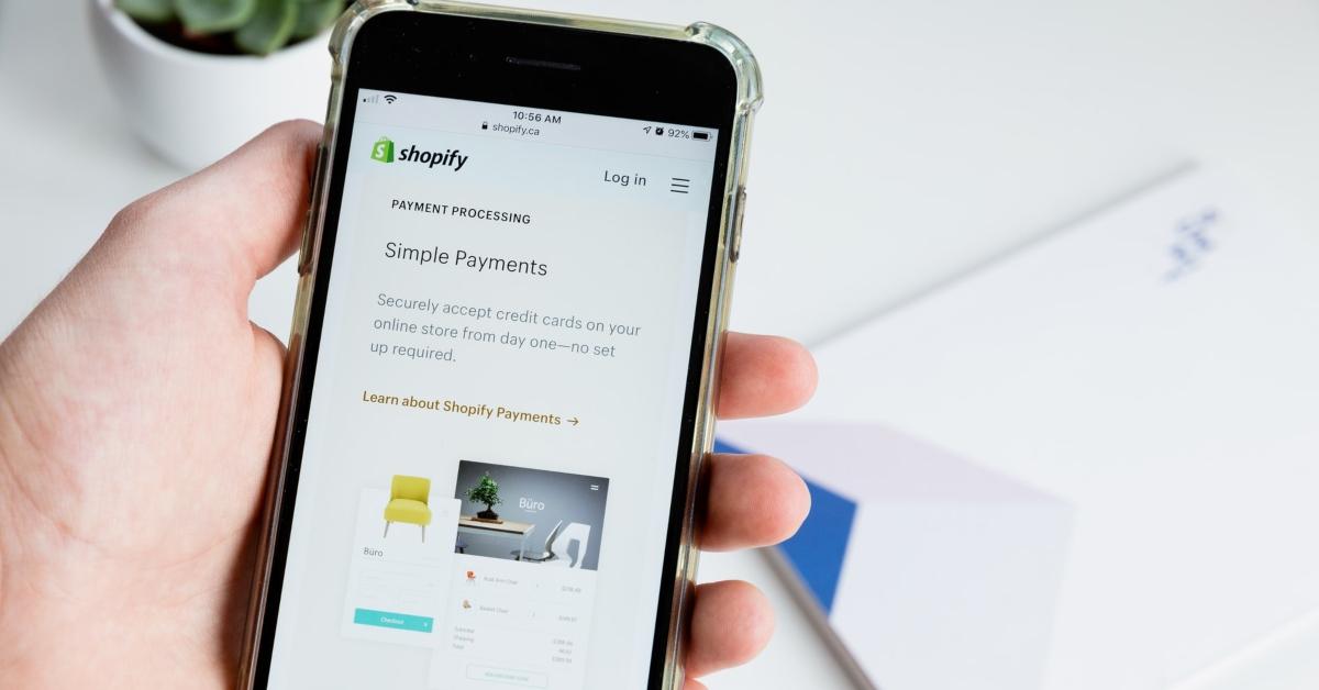 Shopify e-commerce platform on a smartphone