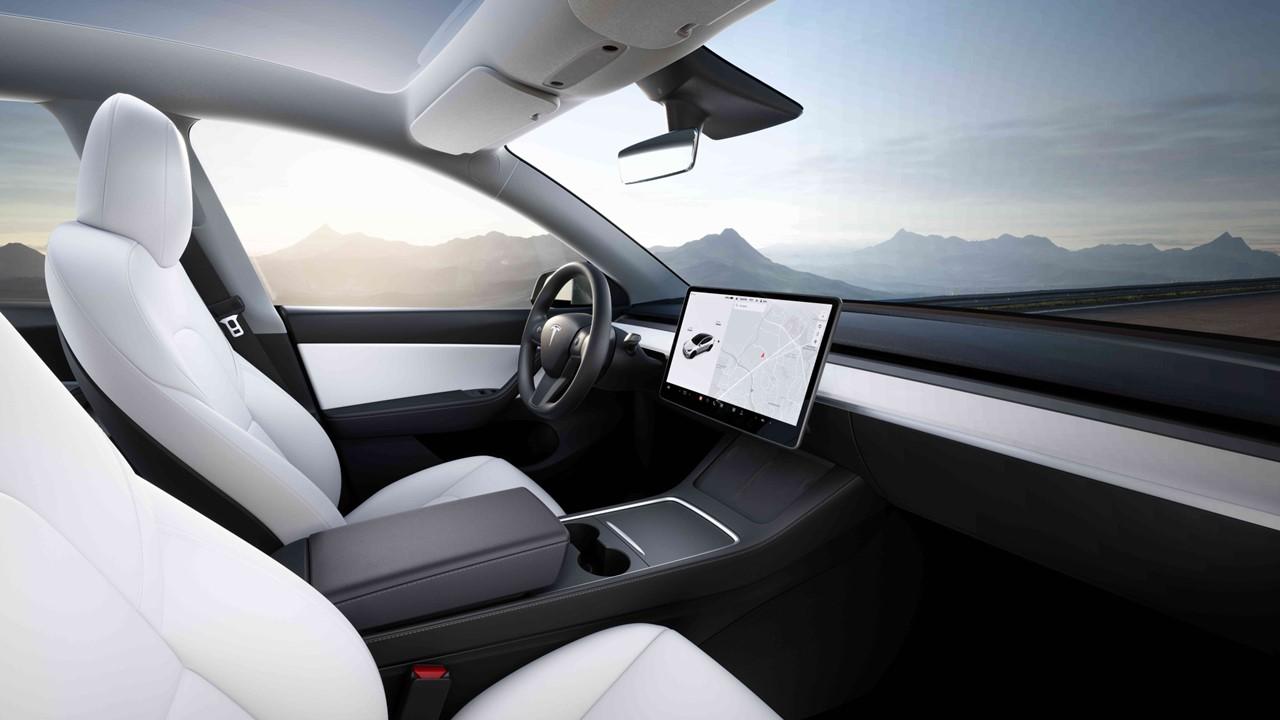 Interior of Tesla model Y