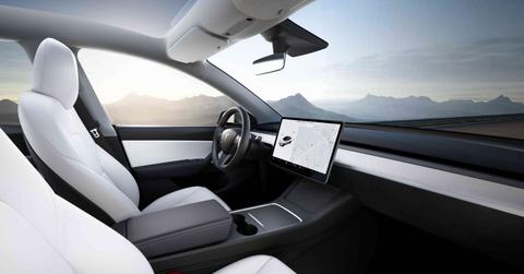 Interior of Tesla model Y