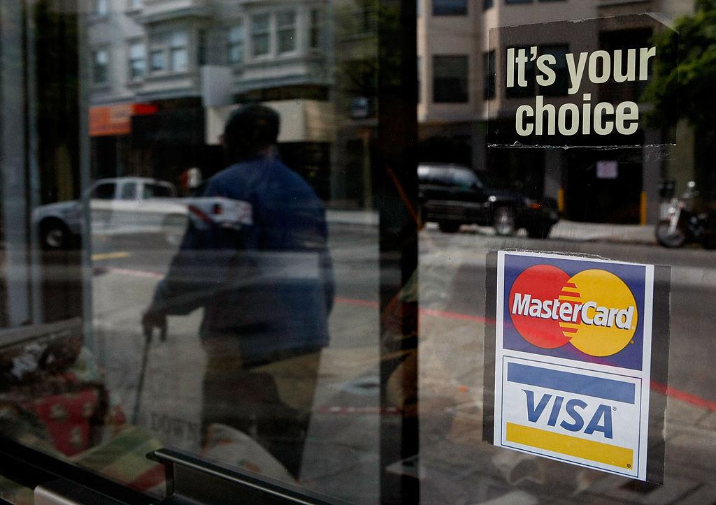 A credit card sign