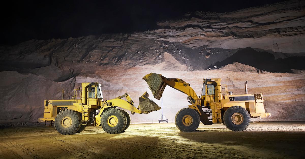 workers moving sand