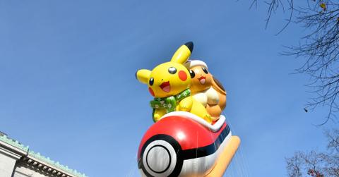 Pokemon character Pikachu blow up