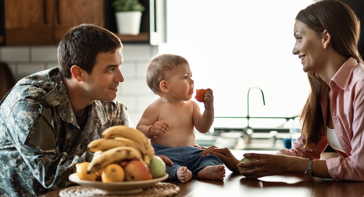 Military family at home