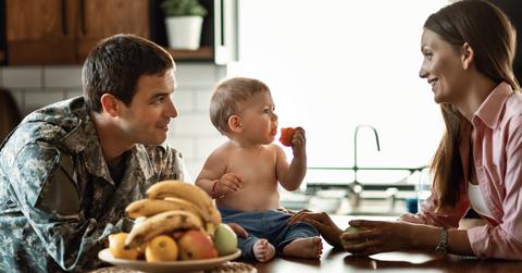 Military family at home