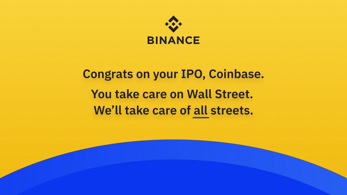 binance twitter coinbase