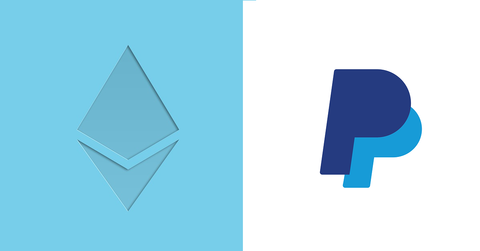 Ethereum and PayPal logos