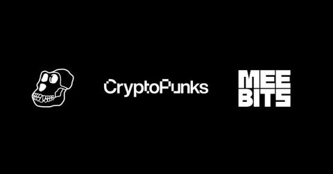 ApeCoin, CryptoPunks, and Meebits logos