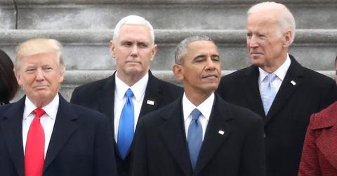 Donald Trump, Mike Pence, Barack Obama, and Joe Biden