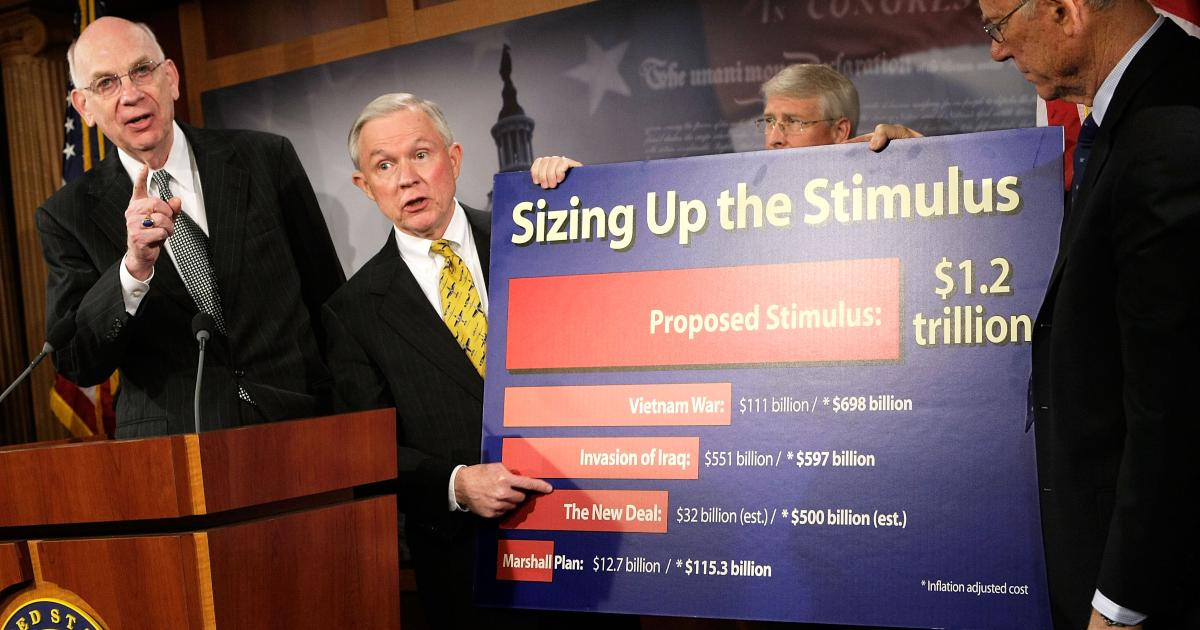 U.S. lawmakers announcing stimulus